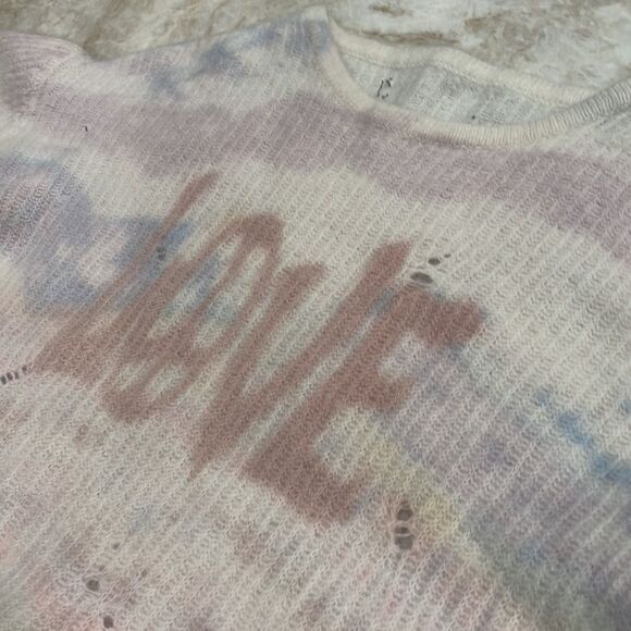 Amiri cashmere Love Tie Dye Cropped Knit Sweater size S - Picture 5 of 8